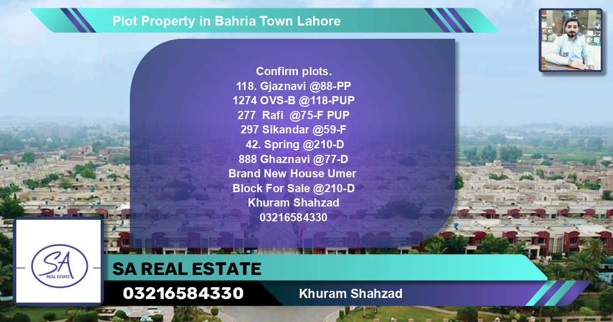 Residential Plot for Sale in Bahria Town, Lahore - (BP-47938)