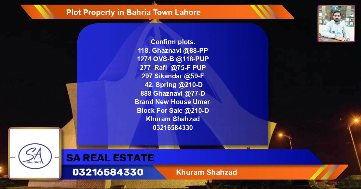 Residential Plot for Sale in Bahria Town, Lahore - (BP-47939)