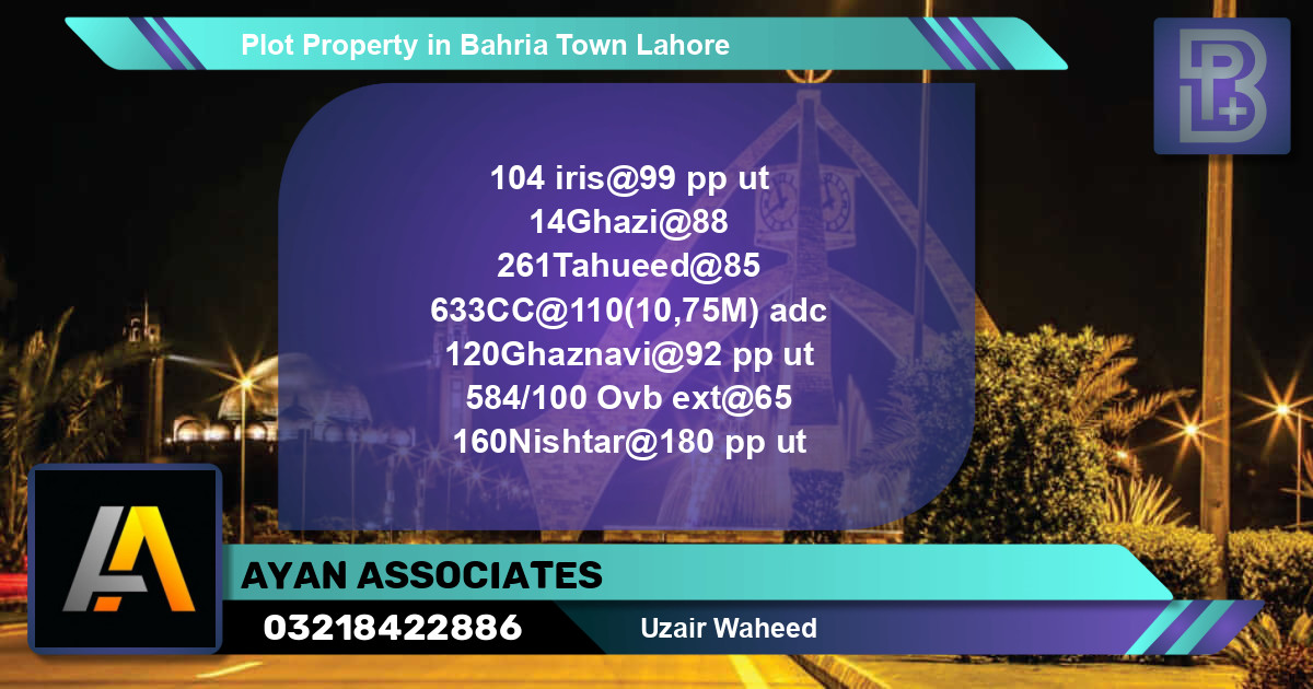 Residential Plot for Sale in Bahria Town, Lahore - (BP-47951)