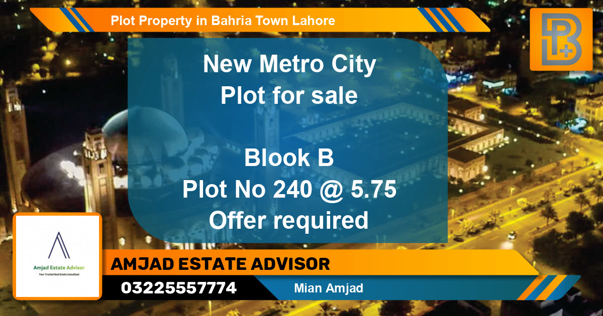 Residential Plot for Sale in Bahria Town, Lahore - (BP-47963)