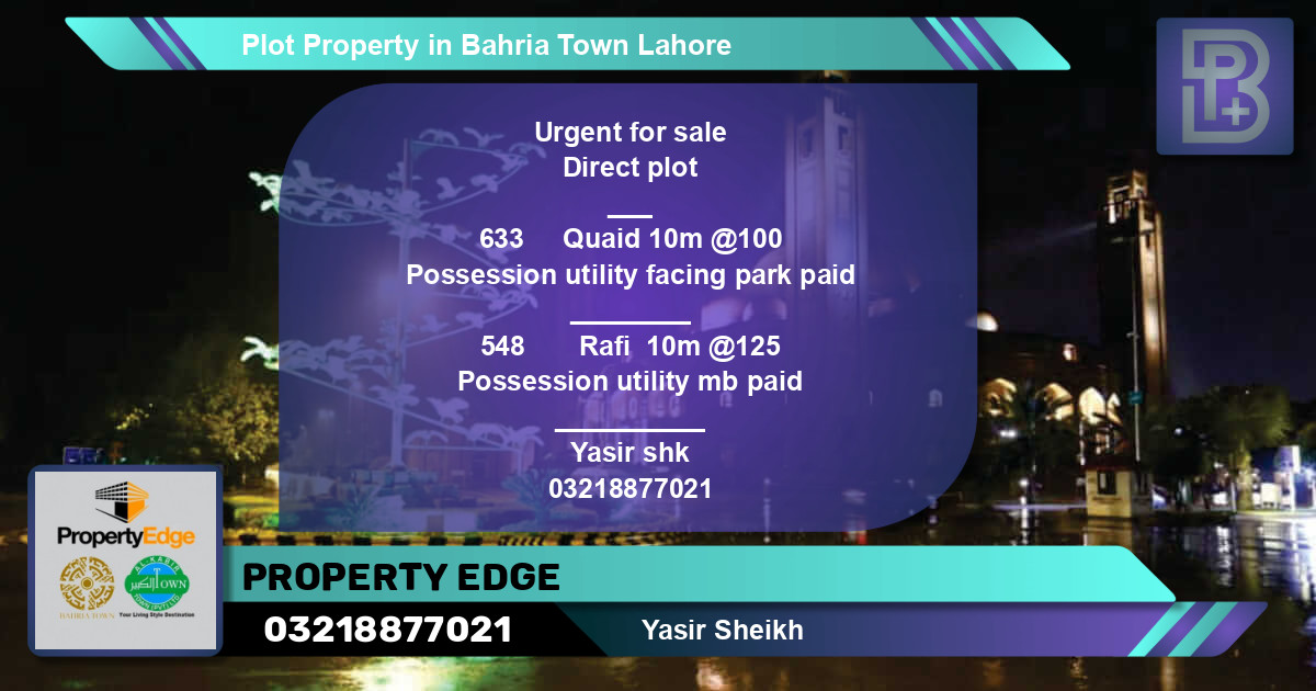 Residential Plot for Sale in Bahria Town, Lahore - (BP-47964)