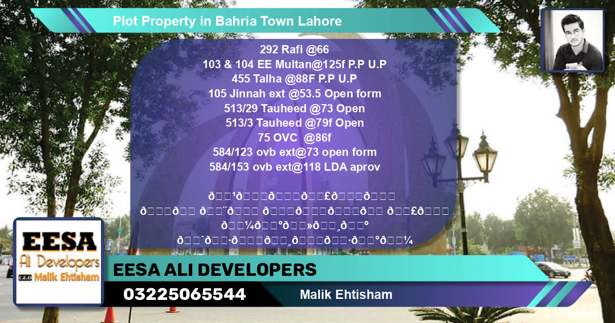 Residential Plot for Sale in Bahria Town, Lahore - (BP-48017)