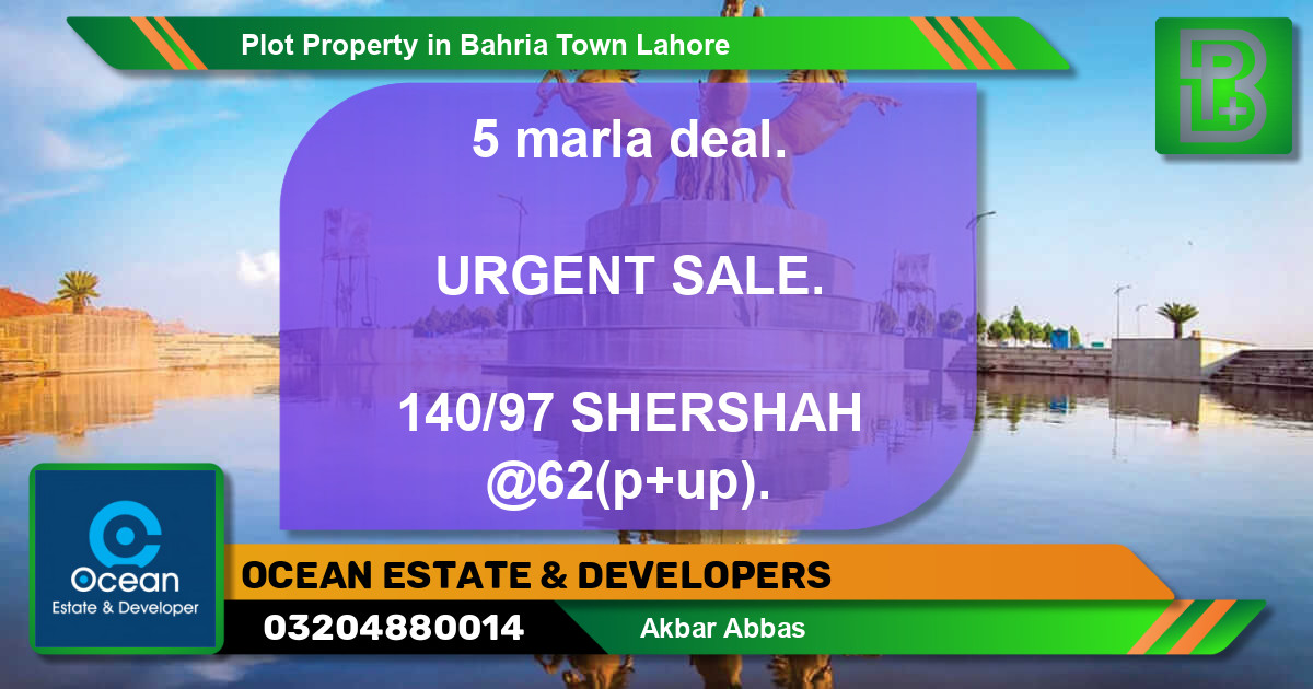 Residential Plot for Sale in Bahria Town, Lahore - (BP-48030)