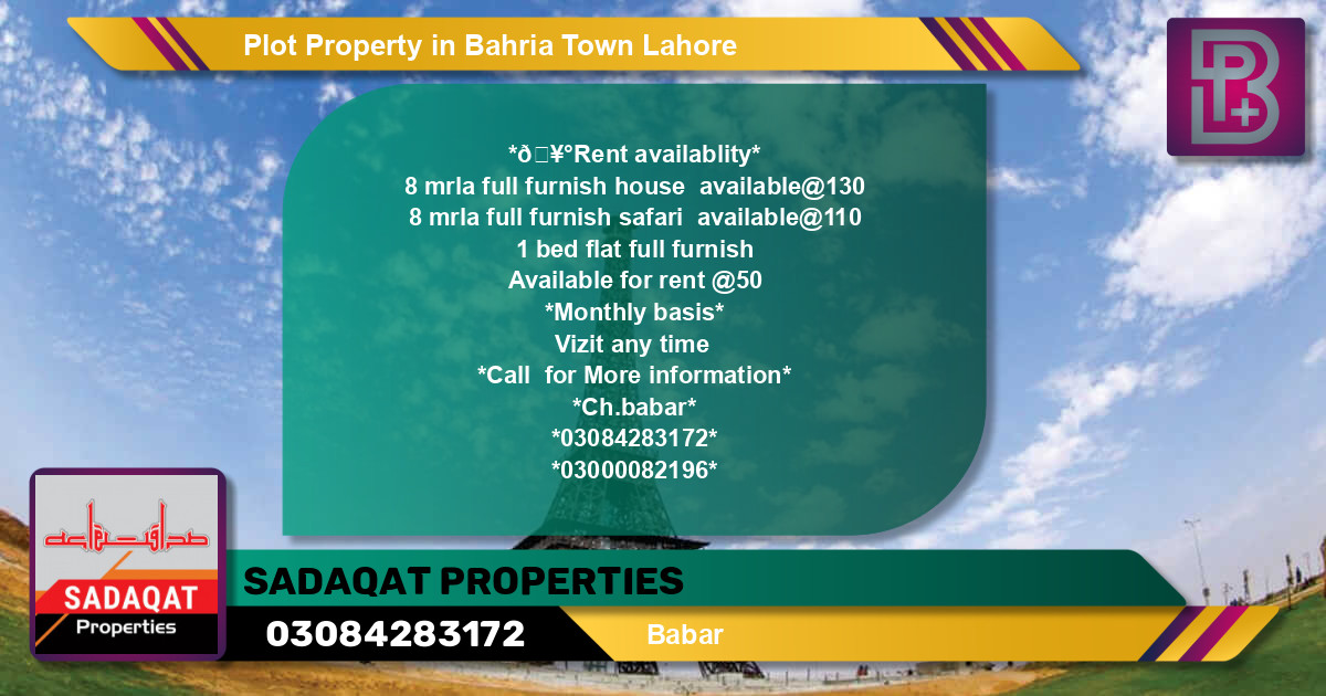 Residential Plot for Sale in Bahria Town, Lahore - (BP-48041)