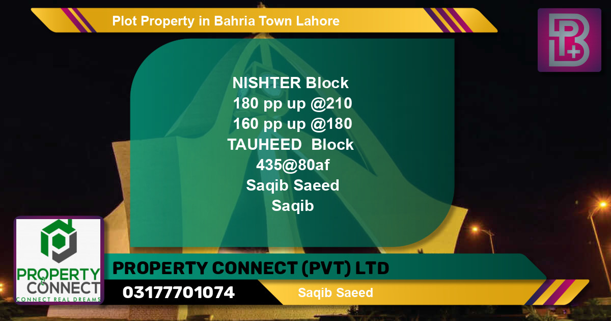 Residential Plot for Sale in Bahria Town, Lahore - (BP-48077)