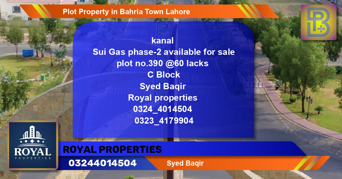 Residential Plot for Sale in Bahria Town, Lahore - (BP-48092)