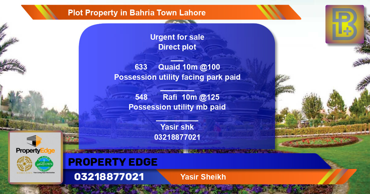 Residential Plot for Sale in Bahria Town, Lahore - (BP-48099)