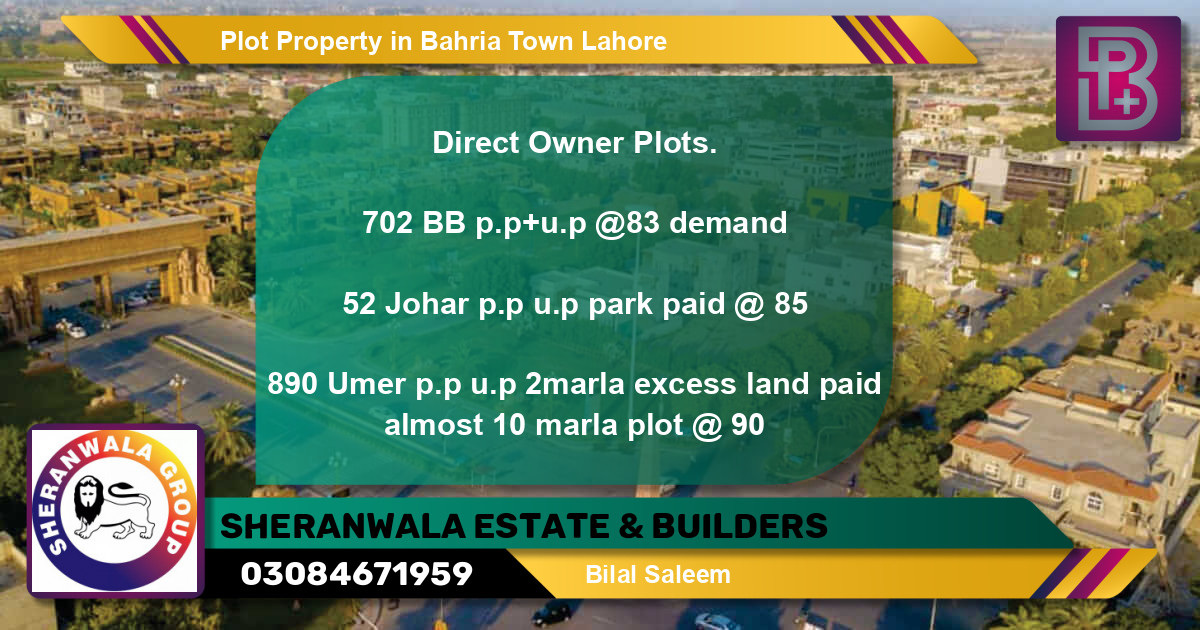 Residential Plot for Sale in Bahria Town, Lahore - (BP-48107)