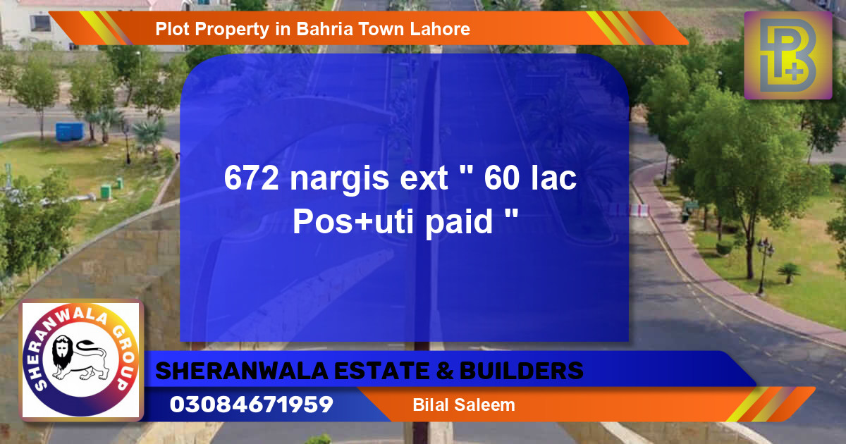 Residential Plot for Sale in Bahria Town, Lahore - (BP-48108)