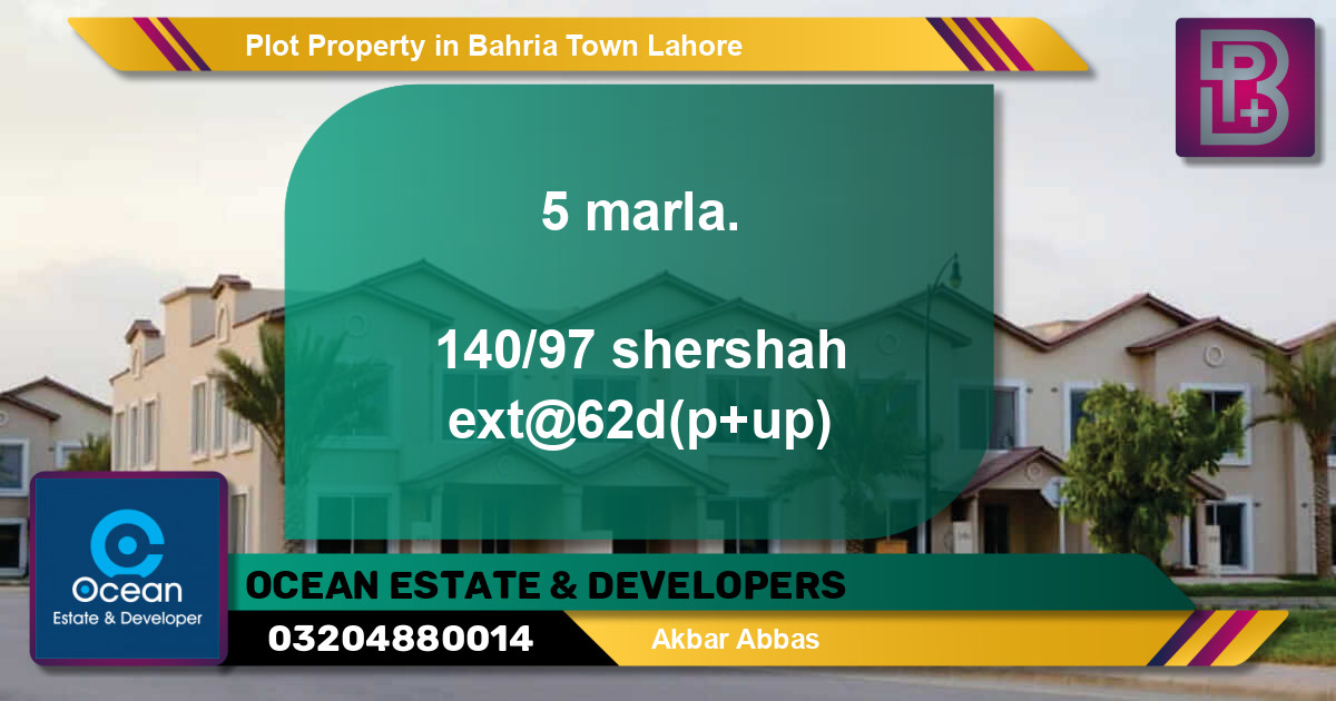 Residential Plot for Sale in Bahria Town, Lahore - (BP-48133)