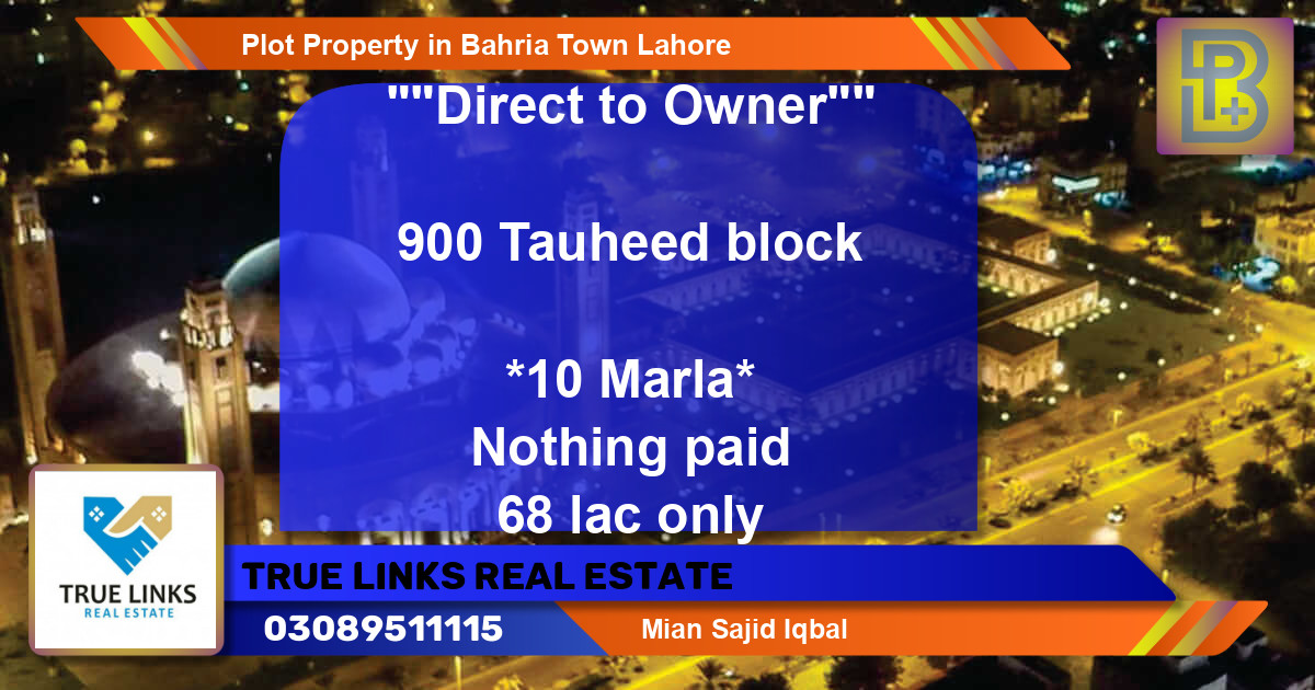 Residential Plot for Sale in Bahria Town, Lahore - (BP-48142)