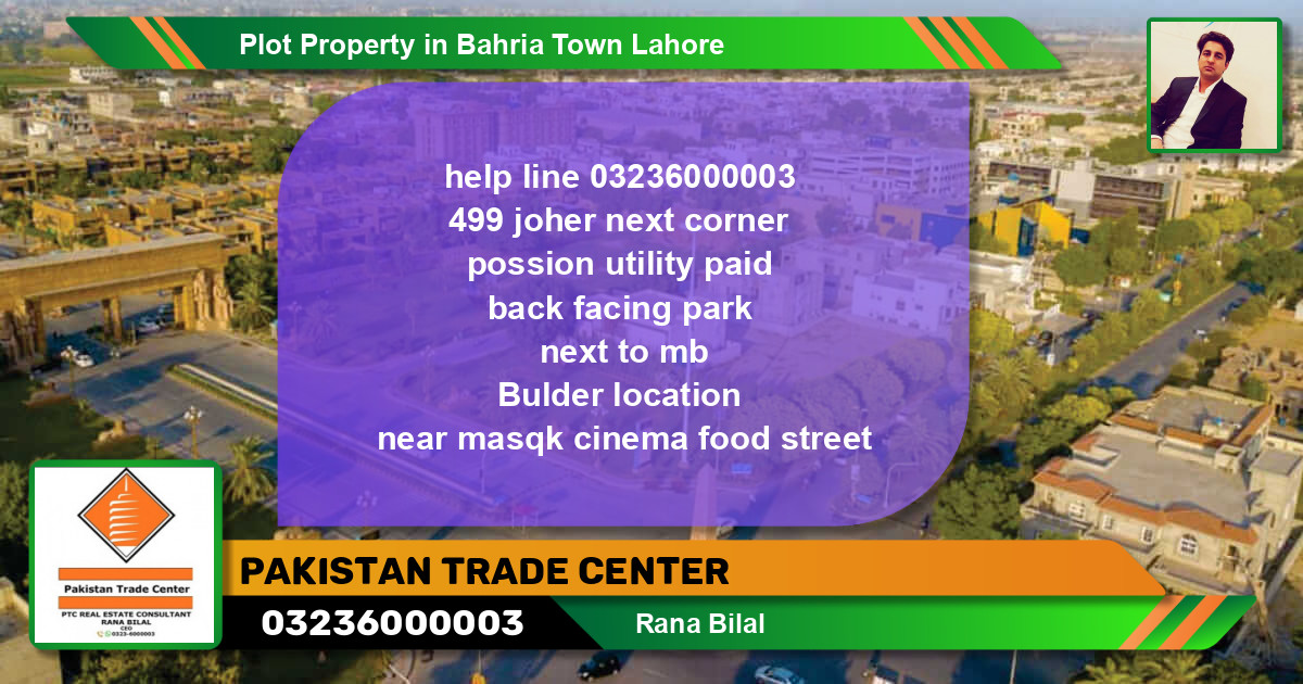 Residential Plot for Sale in Bahria Town, Lahore - (BP-48165)