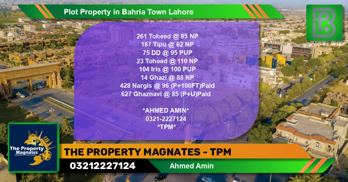 Residential Plot for Sale in Bahria Town, Lahore - (BP-48198)