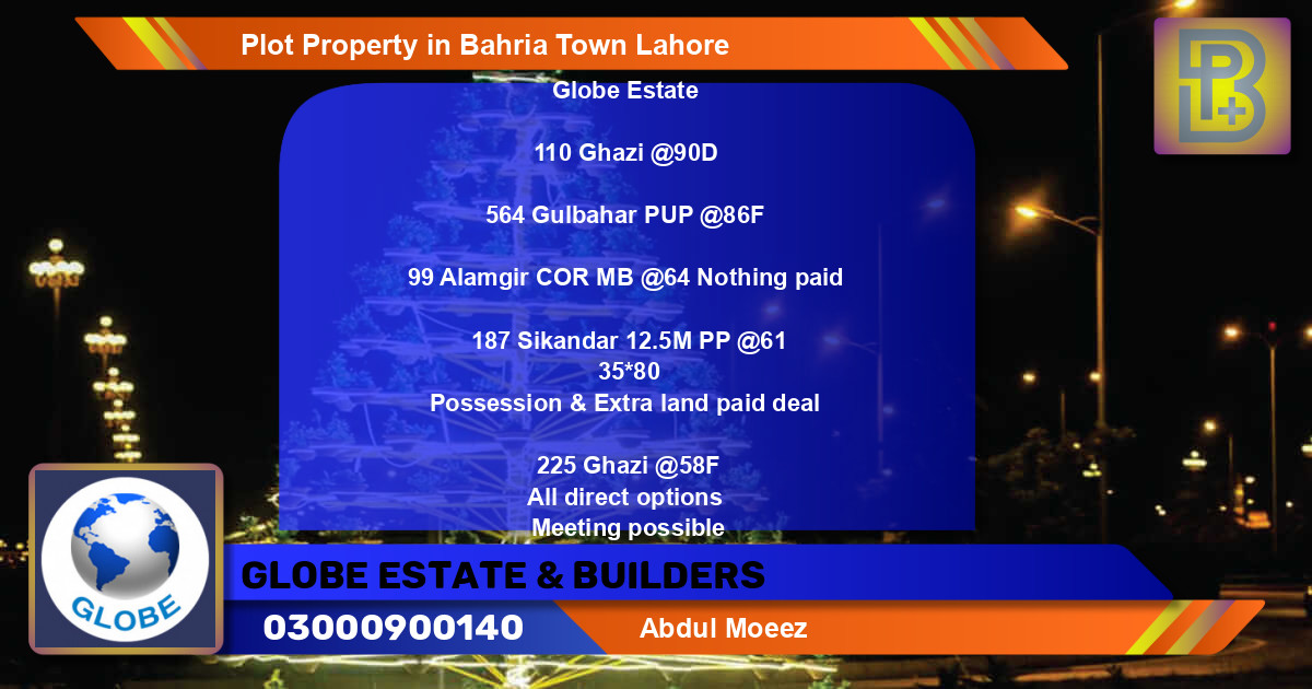 Residential Plot for Sale in Bahria Town, Lahore - (BP-48206)