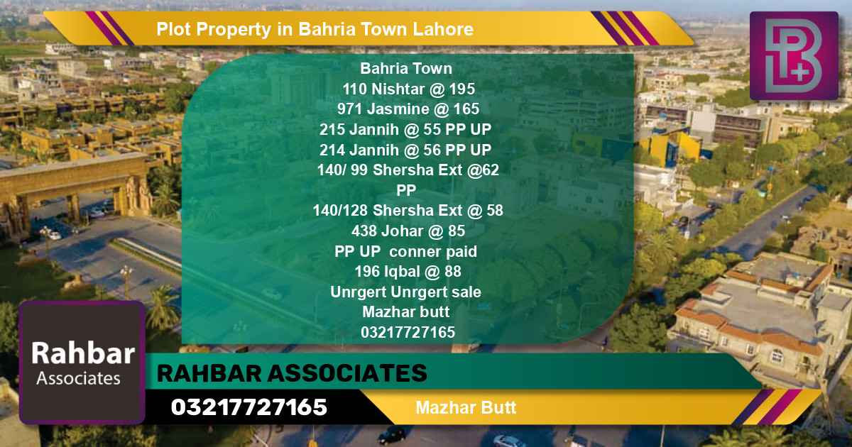 Residential Plot for Sale in Bahria Town, Lahore - (BP-48222)