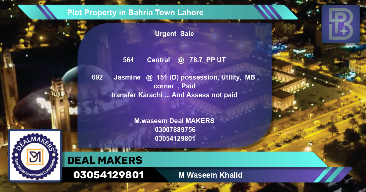 Residential Plot for Sale in Bahria Town, Lahore - (BP-48242)