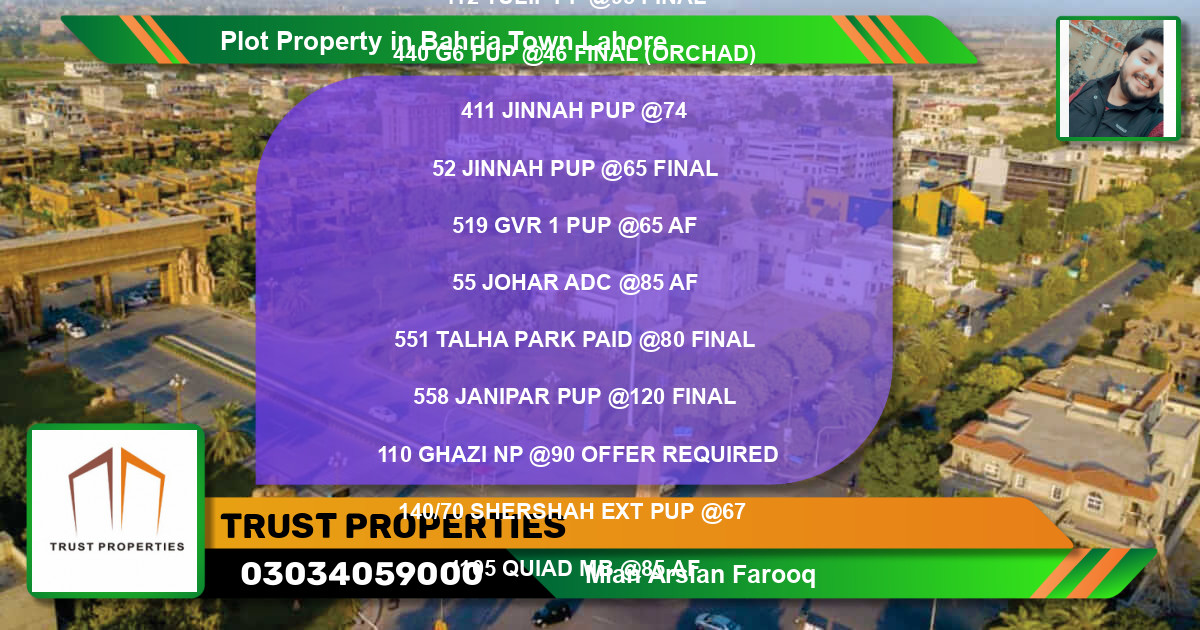 Residential Plot for Sale in Bahria Town, Lahore - (BP-48283)