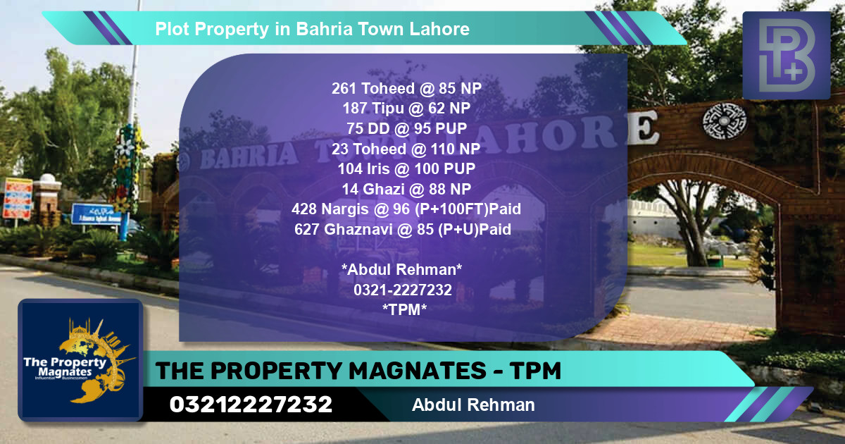 Residential Plot for Sale in Bahria Town, Lahore - (BP-48346)