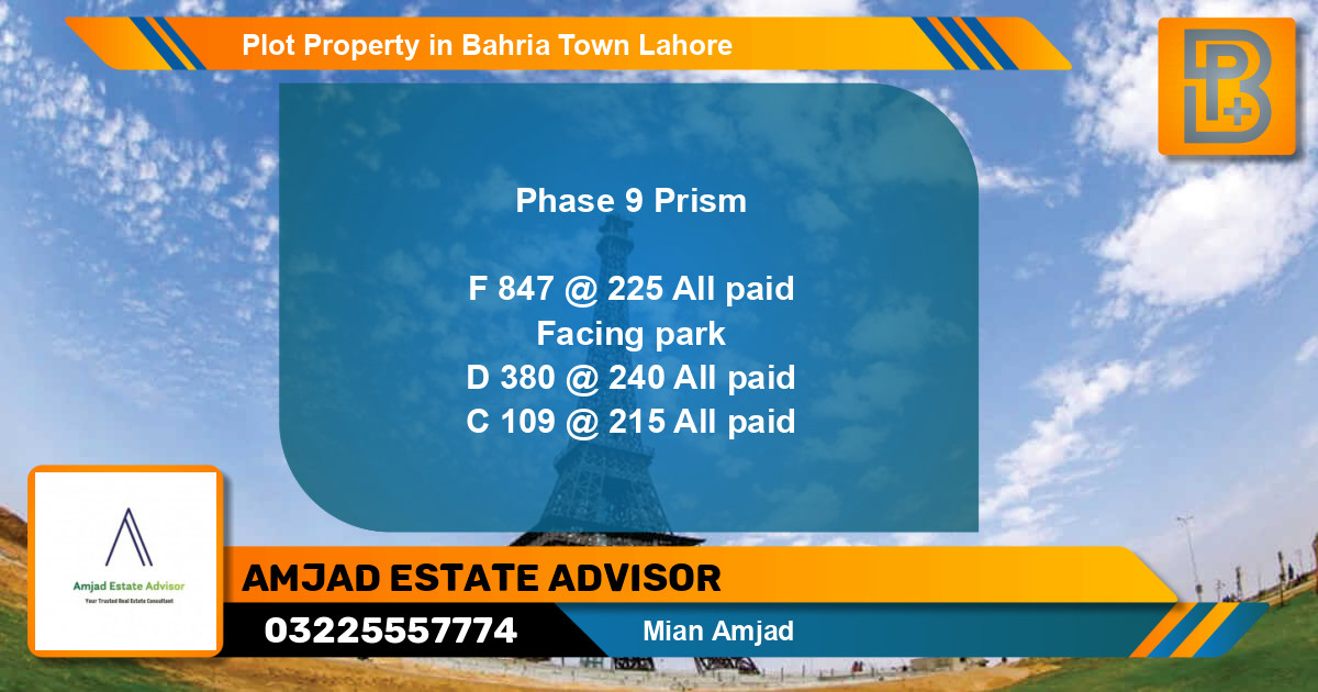 Residential Plot for Sale in Bahria Town, Lahore - (BP-48368)