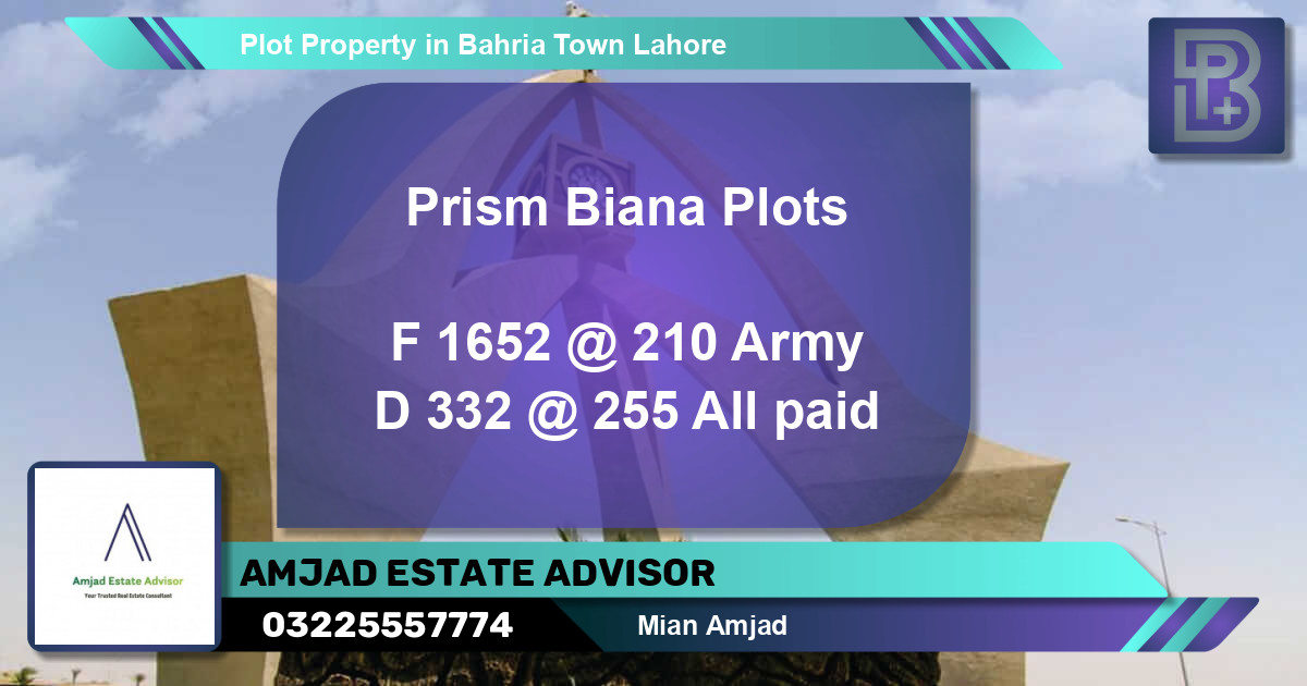 Residential Plot for Sale in Bahria Town, Lahore - (BP-48372)