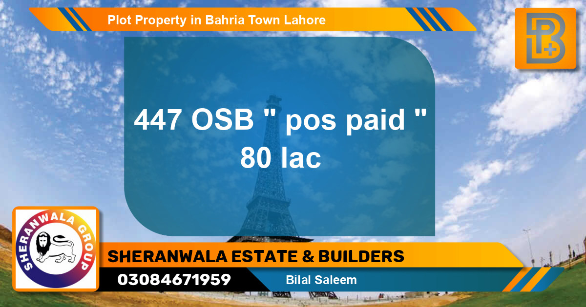 Residential Plot for Sale in Bahria Town, Lahore - (BP-48374)