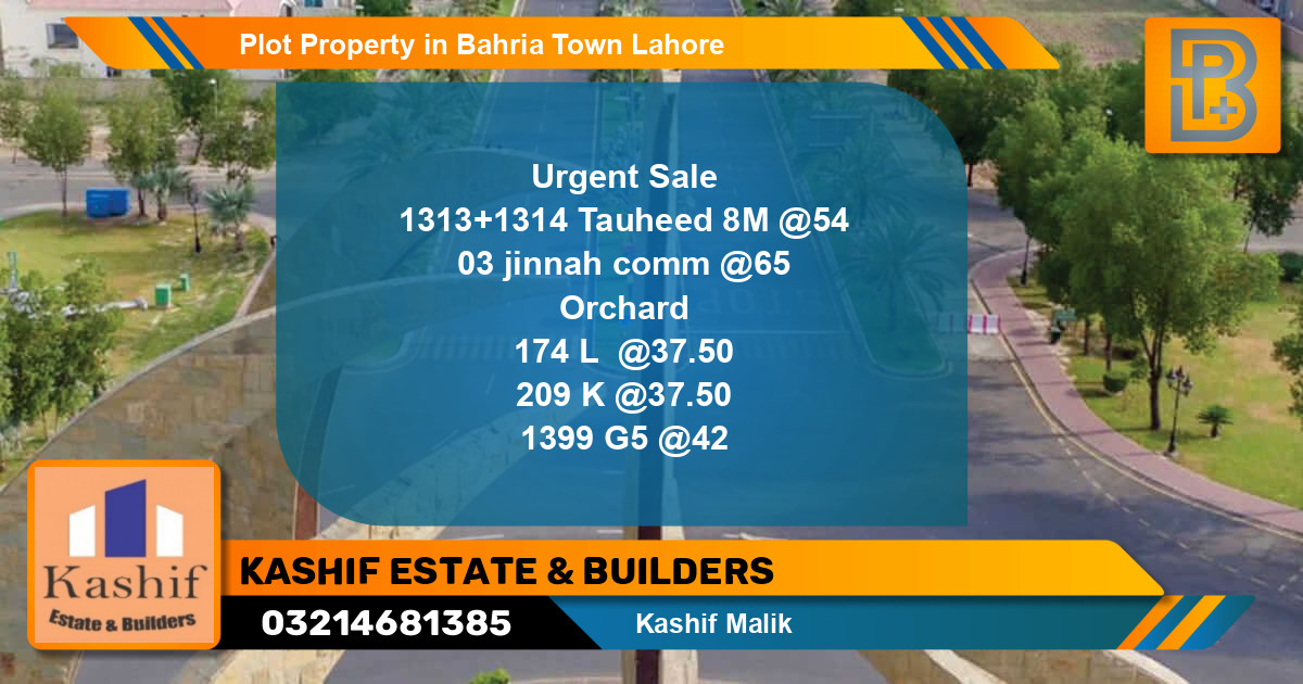 Residential Plot for Sale in Sector F - Tauheed Block -  Bahria Town, Lahore - (BP-48382)