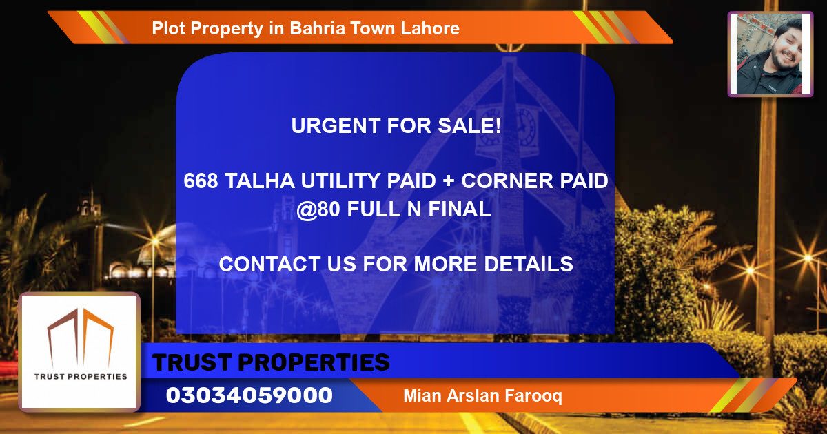 Residential Plot for Sale in Bahria Town, Lahore - (BP-48394)