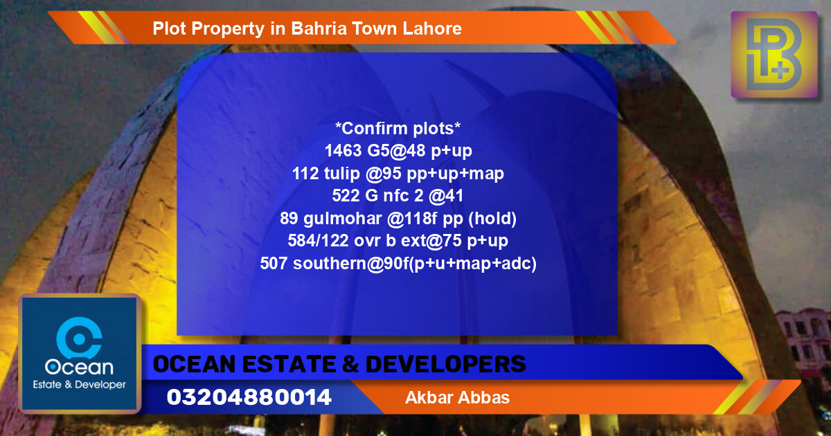 Residential Plot for Sale in Bahria Town, Lahore - (BP-48397)