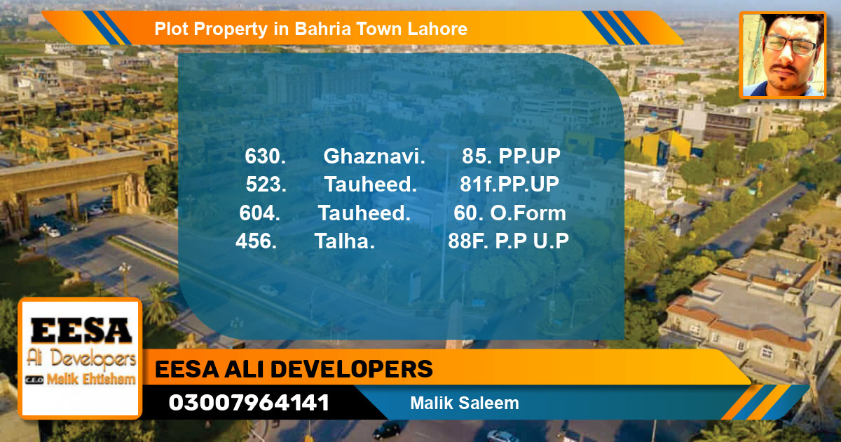 Residential Plot for Sale in Bahria Town, Lahore - (BP-48404)