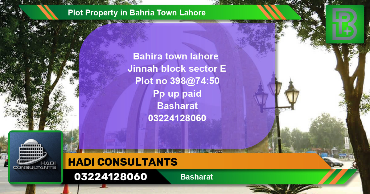 Residential Plot for Sale in Bahria Town, Lahore - (BP-48439)