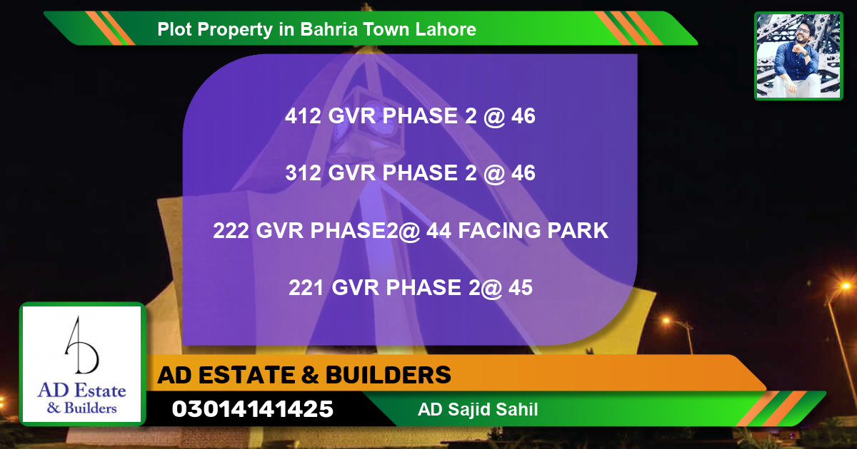 Residential Plot for Sale in Bahria Town, Lahore - (BP-48442)