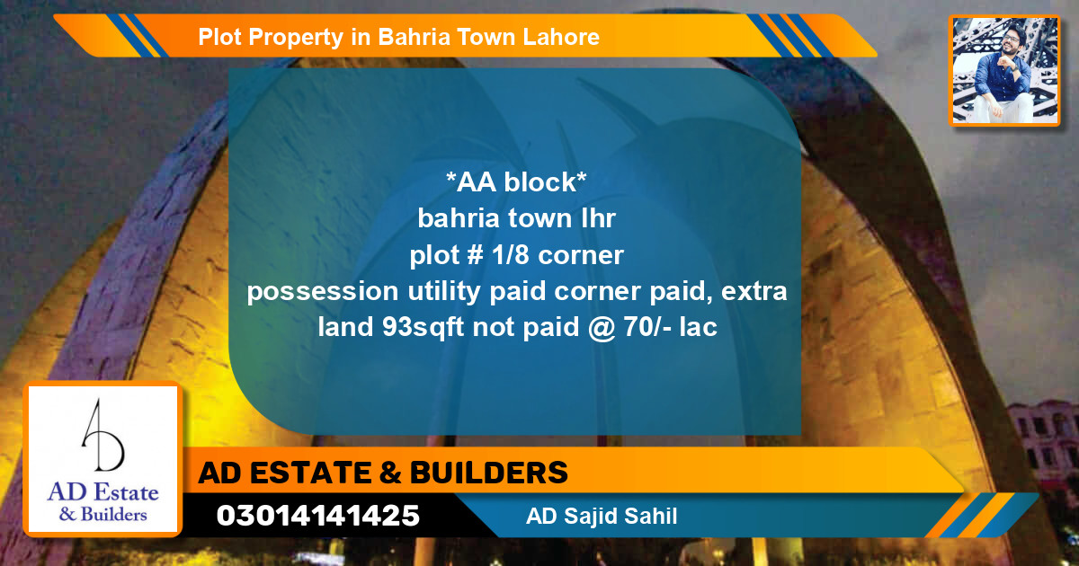 Residential Plot for Sale in Bahria Town, Lahore - (BP-48487)