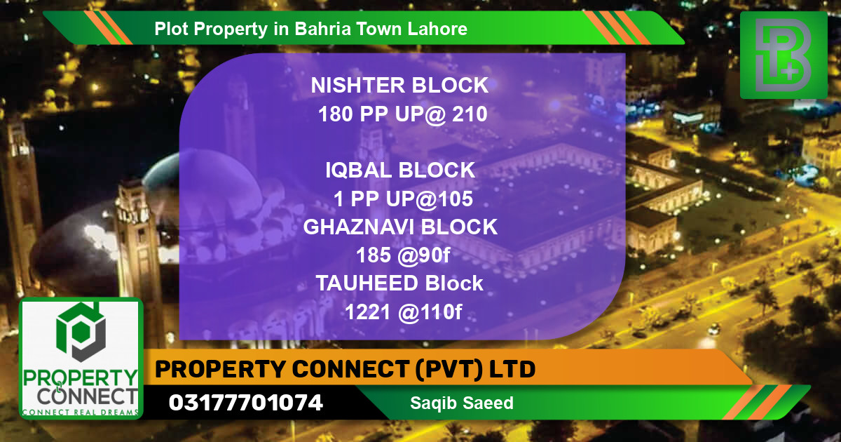 Residential Plot for Sale in Bahria Town, Lahore - (BP-48490)