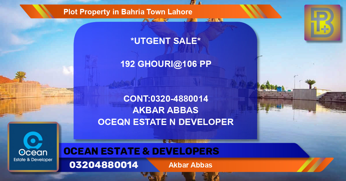 Residential Plot for Sale in Bahria Town, Lahore - (BP-48502)