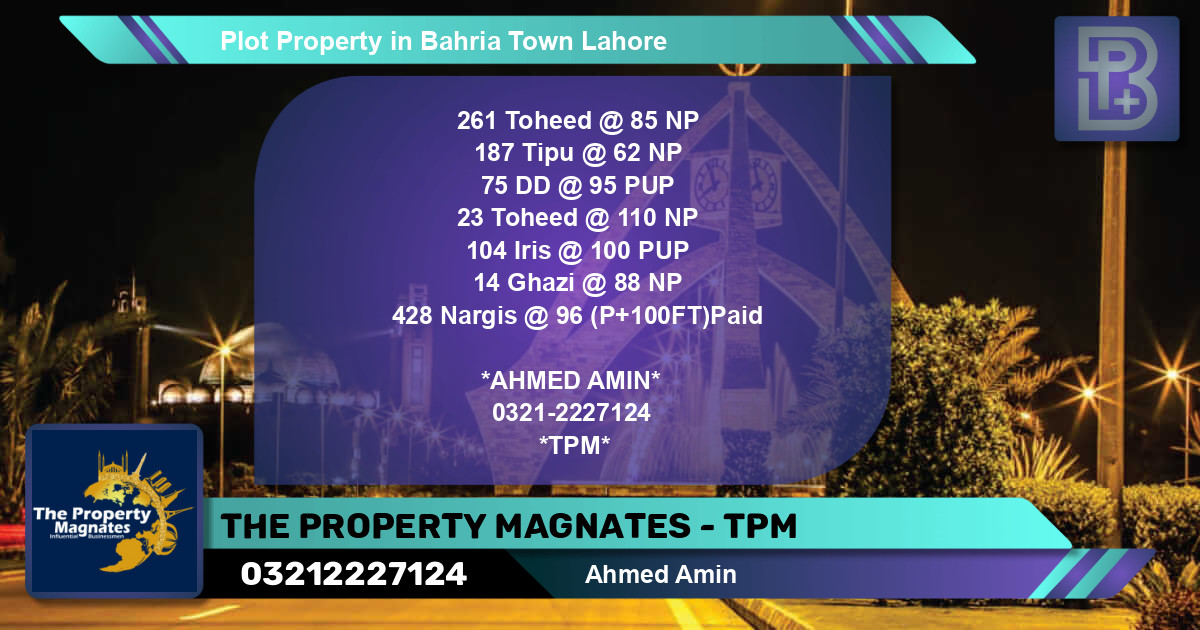 Residential Plot for Sale in Bahria Town, Lahore - (BP-48512)