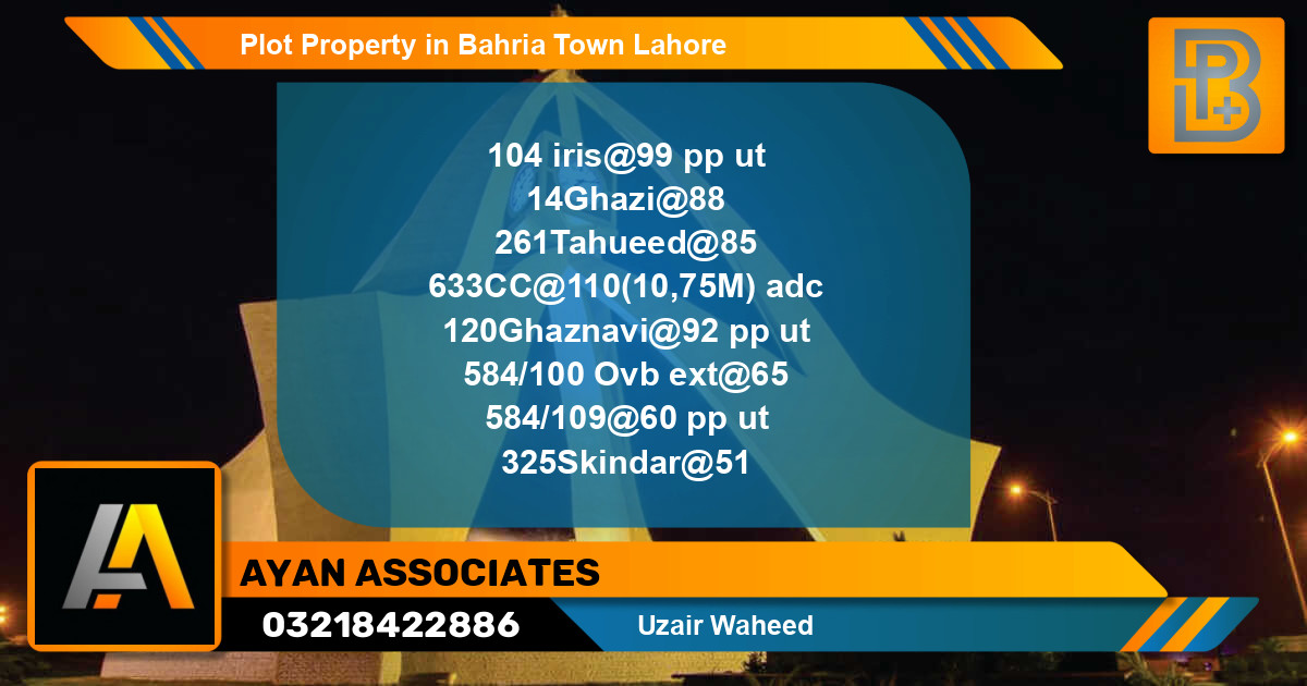 Residential Plot for Sale in Bahria Town, Lahore - (BP-48520)