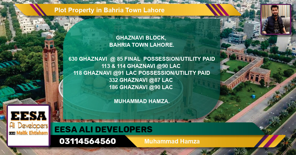 Residential Plot for Sale in Bahria Town, Lahore - (BP-48542)