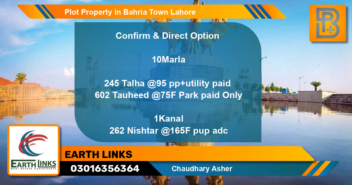 Residential Plot for Sale in Bahria Town, Lahore - (BP-48605)