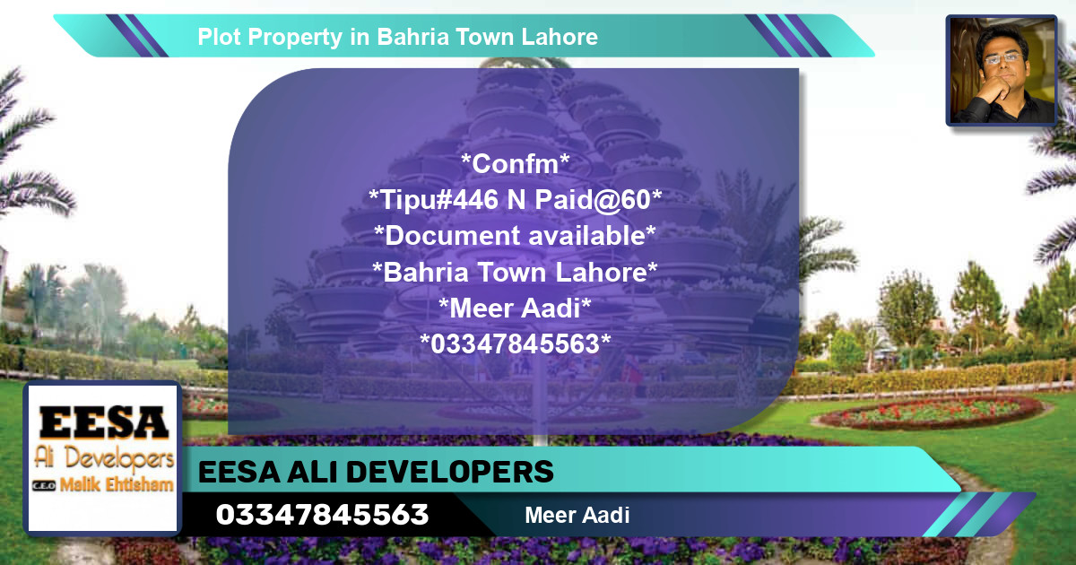 Residential Plot for Sale in Bahria Town, Lahore - (BP-48637)
