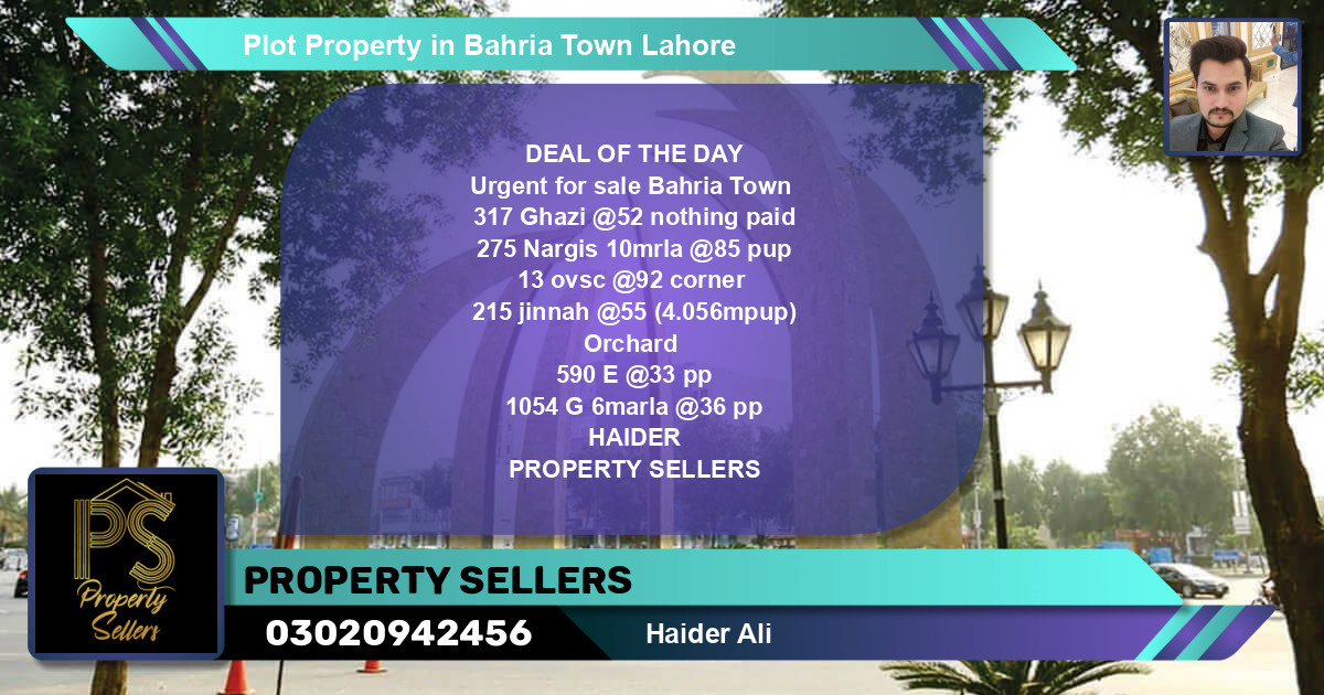 Residential Plot for Sale in Bahria Town, Lahore - (BP-48644)