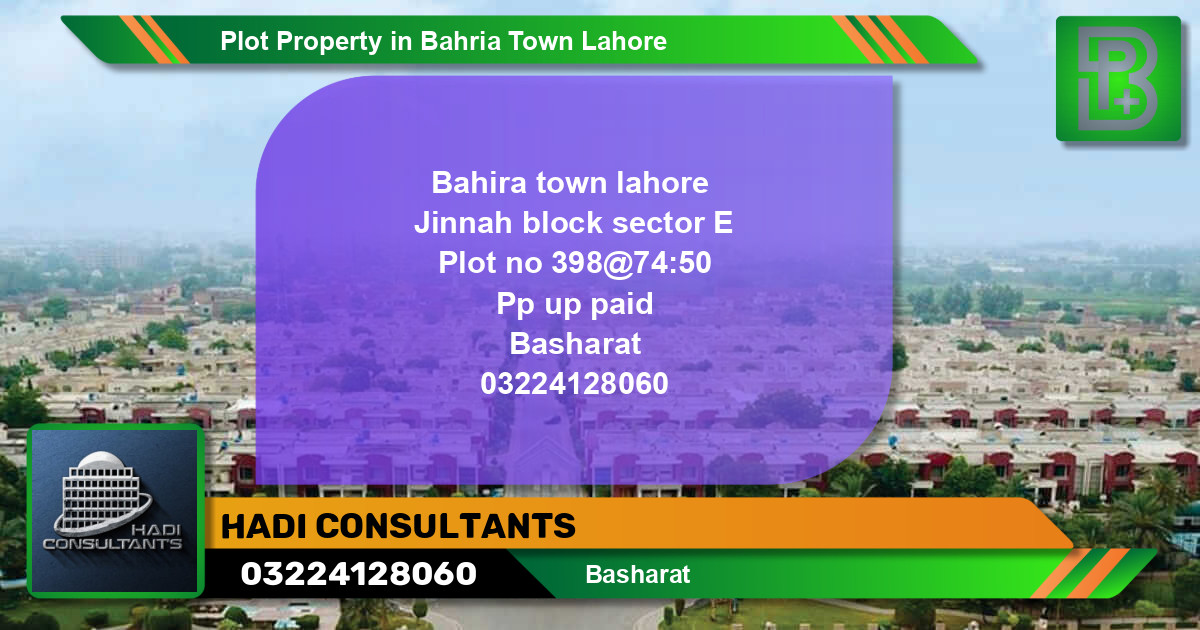 Residential Plot for Sale in Bahria Town, Lahore - (BP-48649)