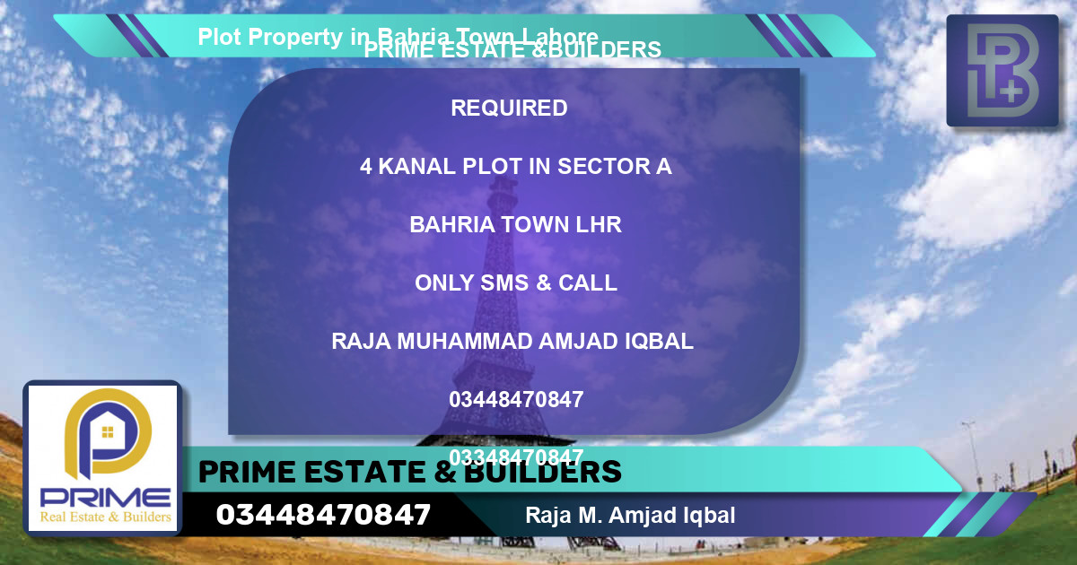 Residential Plot for Sale in Bahria Town, Lahore - (BP-48658)