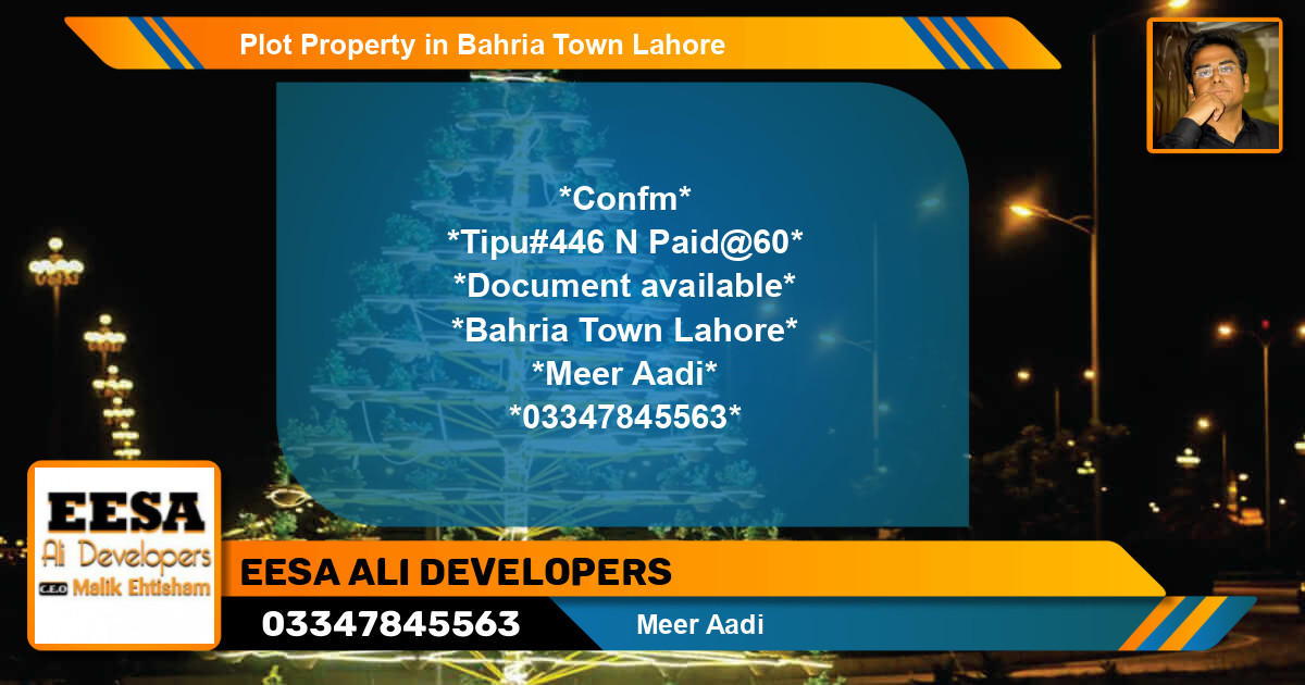 Residential Plot for Sale in Bahria Town, Lahore - (BP-48661)