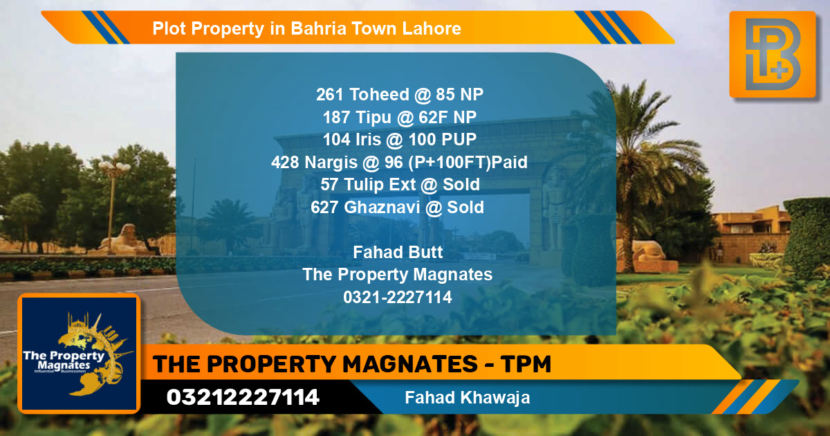 Residential Plot for Sale in Bahria Town, Lahore - (BP-48673)