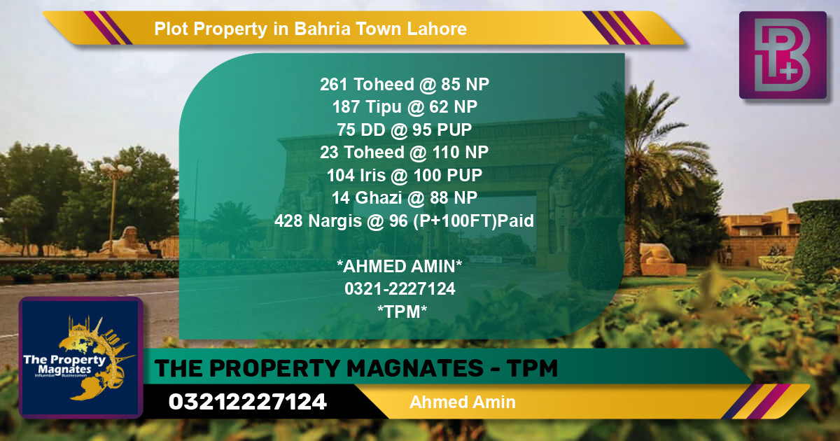 Residential Plot for Sale in Bahria Town, Lahore - (BP-48697)