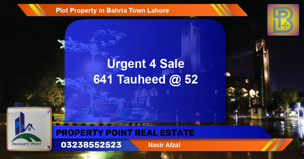 Residential Plot for Sale in Bahria Town, Lahore - (BP-48698)