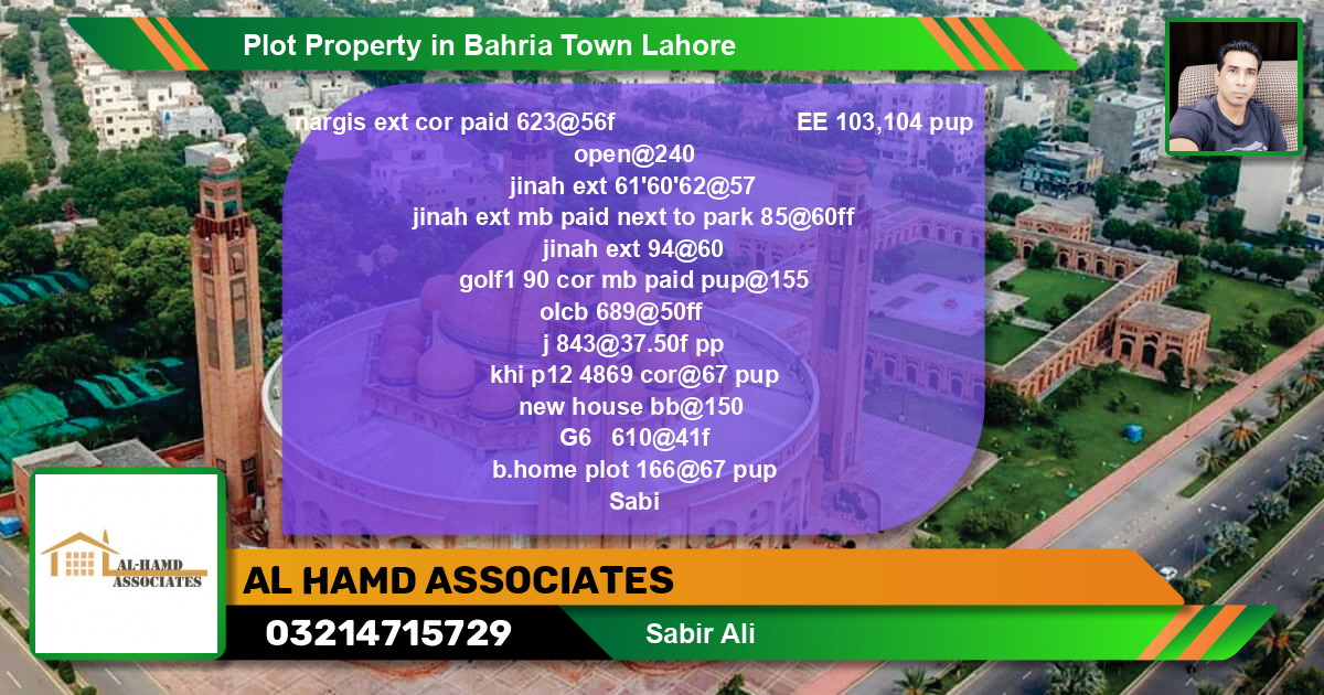 Residential Plot for Sale in Bahria Town, Lahore - (BP-48702)