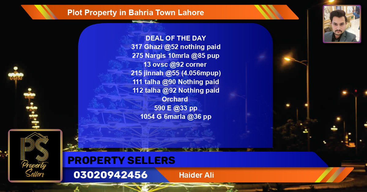 Residential Plot for Sale in Bahria Town, Lahore - (BP-48703)