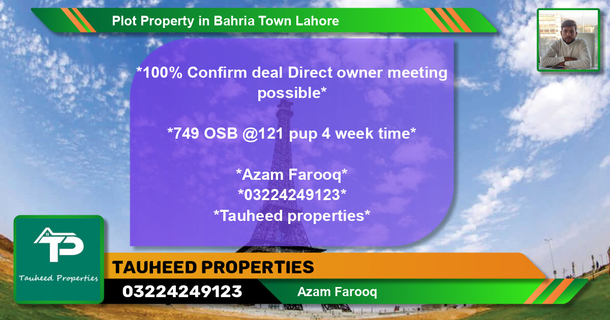 Residential Plot for Sale in Bahria Town, Lahore - (BP-48704)