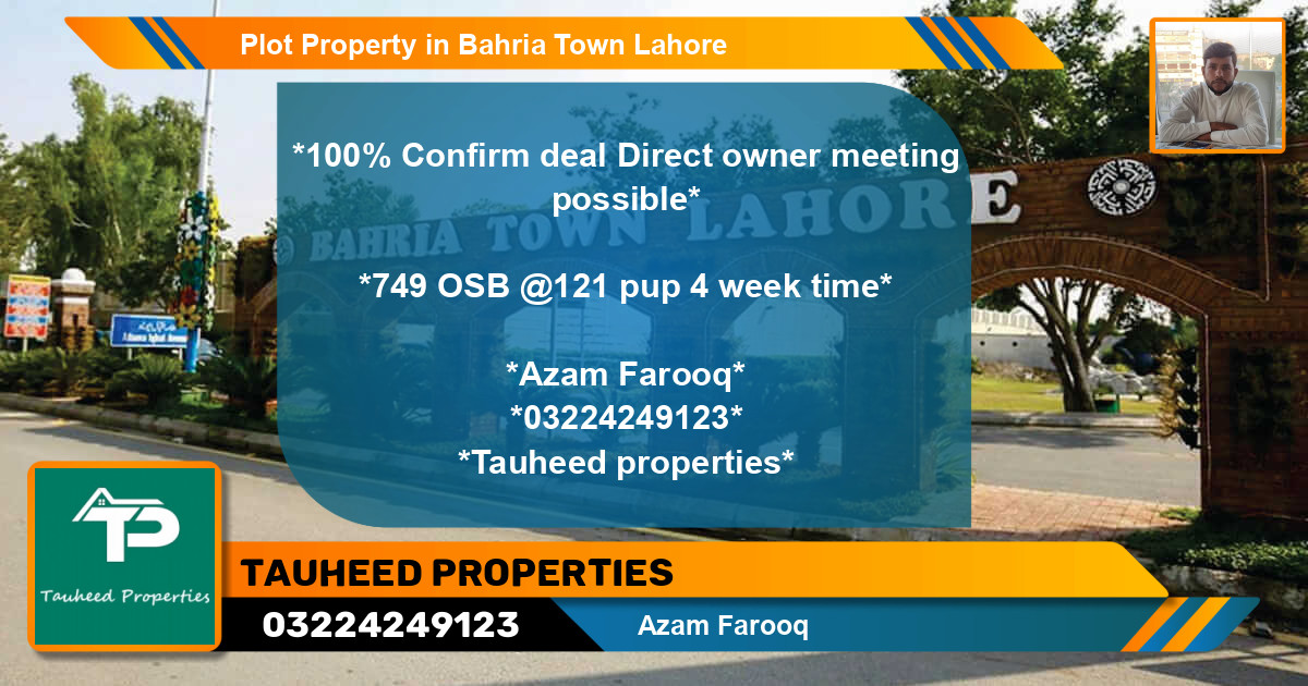 Residential Plot for Sale in Bahria Town, Lahore - (BP-48705)